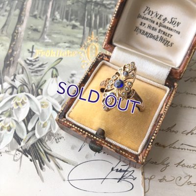 画像9: FIX サファイアガラスとパールのゴールドリング