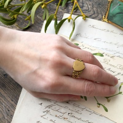 画像9: ヤドリギのゴールドシグネットリング