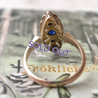 画像7: FIX サファイアガラスとパールのゴールドリング