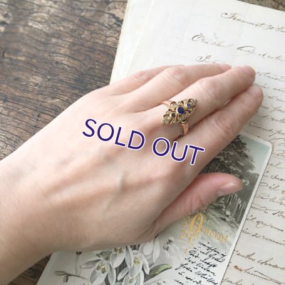 画像11: FIX サファイアガラスとパールのゴールドリング