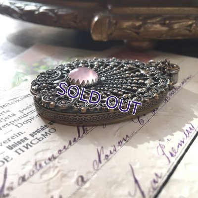 画像7: ローズクォーツと貝殻モチーフのシャトレーンミラー