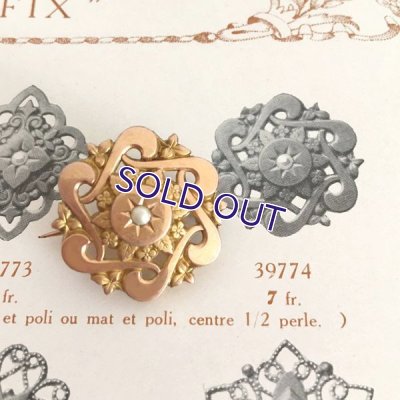 画像7: FIX パールと植物モチーフのゴールドブローチ