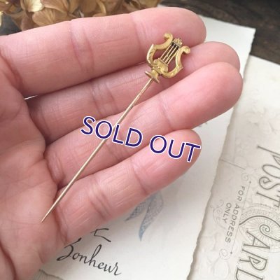 画像7: FIX 竪琴のゴールドクラヴァットピン