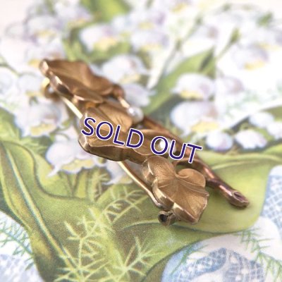 画像7: FIX パールとリーフのゴールドブローチ