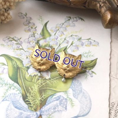 画像9: 二匹の猫のゴールドブローチ