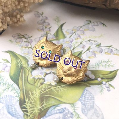 画像3: 二匹の猫のゴールドブローチ