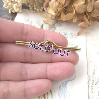 画像8: 赤ガラスのノットゴールドバーブローチ