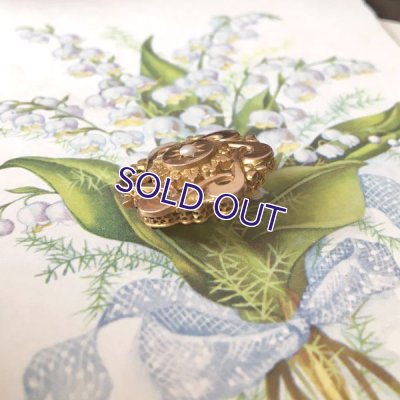 画像6: FIX パールと植物モチーフのゴールドブローチ