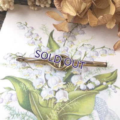 画像4: 赤ガラスのノットゴールドバーブローチ