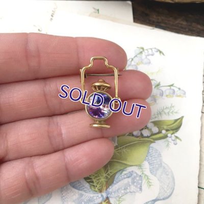 画像11: トリコロールアイリスガラスのランタンブローチ