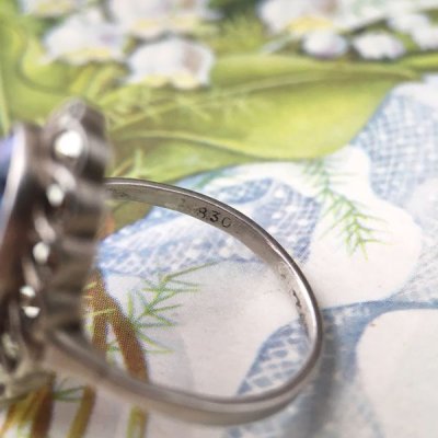 画像9: アイリスガラスとマーカサイトのシルバーリング