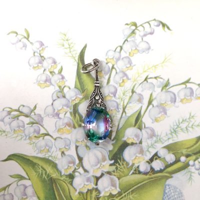 画像5: アイリスガラスの小さなシルバーペンダント