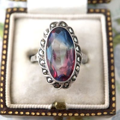 画像3: アイリスガラスとマーカサイトのシルバーリング