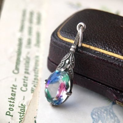 画像7: アイリスガラスの小さなシルバーペンダント