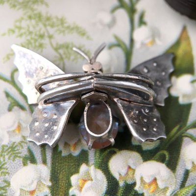 画像6: ターコイズとサフィレットのバタフライブローチ