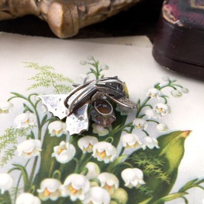 画像8: ターコイズとサフィレットのバタフライブローチ