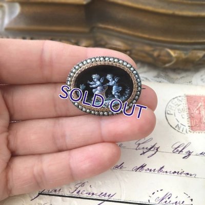 画像12: ふたりの天使のミニアチュールエナメルブローチ