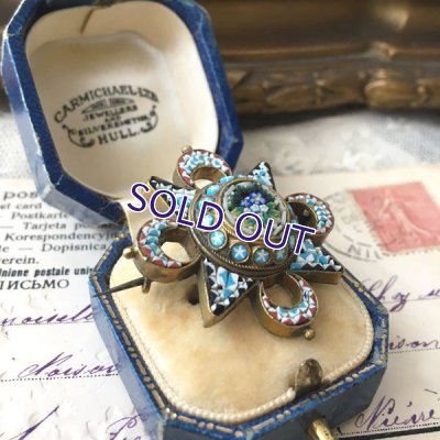 画像8: 勿忘草のマイクロモザイクブローチ