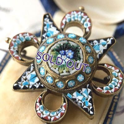 画像5: 勿忘草のマイクロモザイクブローチ