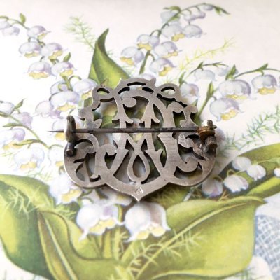 画像3: 銀製『MC』イニシャルモノグラムのブローチ