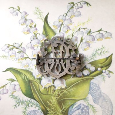 画像5: 銀製『MC』イニシャルモノグラムのブローチ