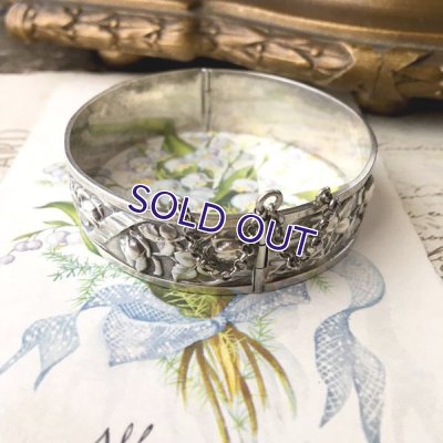 画像5: 銀製 バラ装飾のバングル