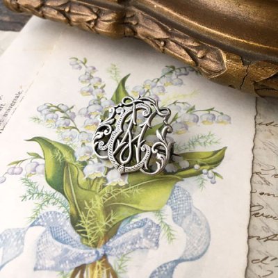 画像7: 銀製『MC』イニシャルモノグラムのブローチ