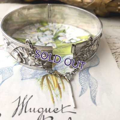 画像7: 銀製 バラ装飾のバングル