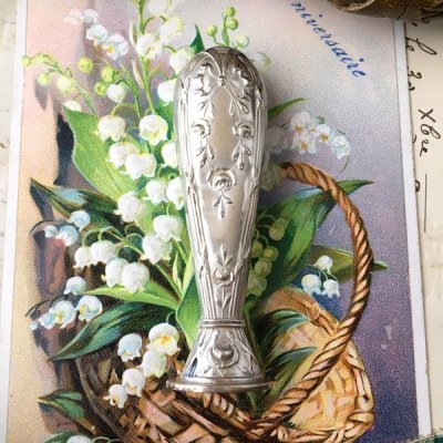 画像3: 銀製 『KE』リボンとバラのシーリングスタンプ