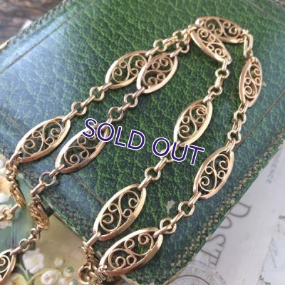 画像3: フィリグリー細工のゴールドチェーンネックレス