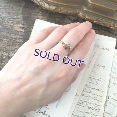 画像11: ORIA ルビーガラスとパールのゴールドリング（訳あり）