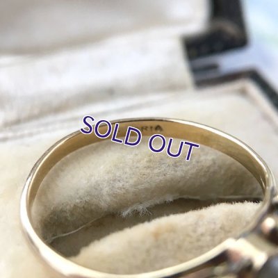 画像10: ORIA ルビーガラスとパールのゴールドリング（訳あり）