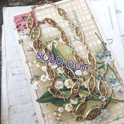 画像9: フィリグリー細工のゴールドチェーンネックレス