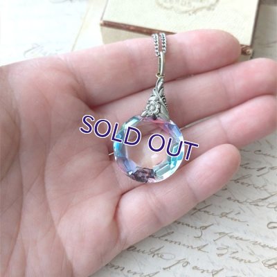 画像10: 大きなアイリスガラスのラウンドペンダント