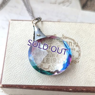 画像7: 大きなアイリスガラスのラウンドペンダント