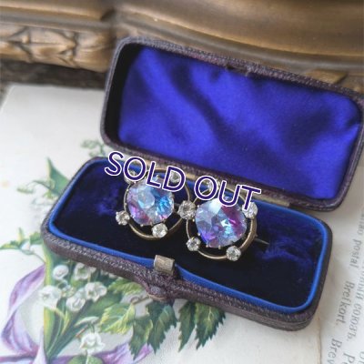 画像10: トリコロールカラーアイリスガラスのブローチ