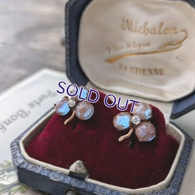 画像5: ローズカットサフィレットのクローバーピアス