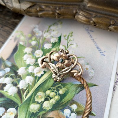 画像9: FIX 花のアールヌヴォーゴールドブローチ