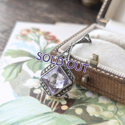 画像6: 紫水晶とマーカサイトのアールデコペンダント