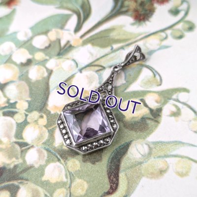 画像3: 紫水晶とマーカサイトのアールデコペンダント