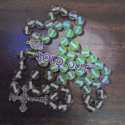 画像13: 銀製 ヤドリギ十字架の蛍光アメジストガラスロザリオ