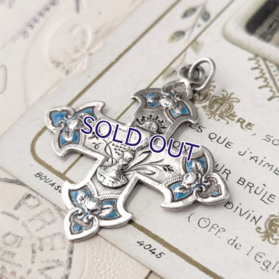 画像4: 1889年 ブルーエナメル聖体拝領シルバーメダイ