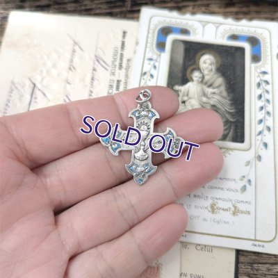 画像8: 1889年 ブルーエナメル聖体拝領シルバーメダイ