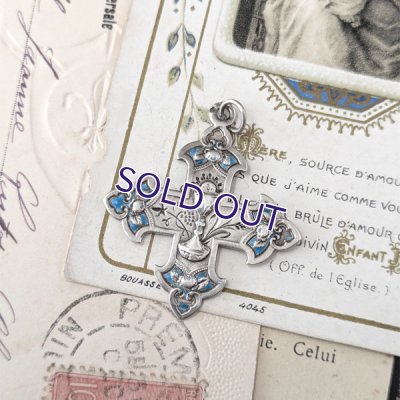 画像7: 1889年 ブルーエナメル聖体拝領シルバーメダイ