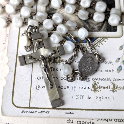 画像4: ホワイトガラスビーズのロザリオ