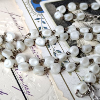 画像6: ホワイトガラスビーズのロザリオ