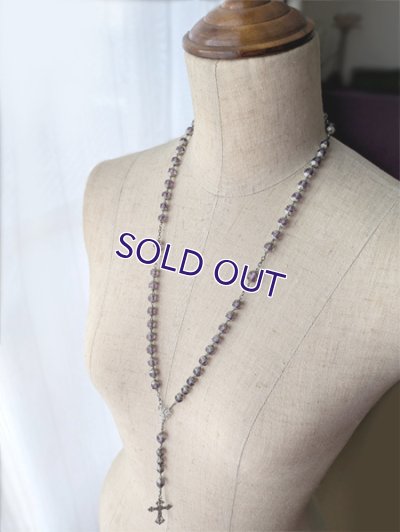 画像10: 総キャップ アメジストガラスのシルバーロザリオ