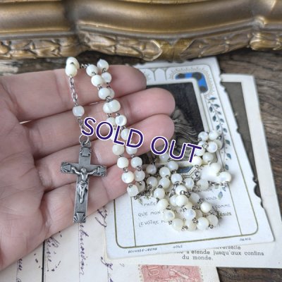 画像9: マザーオブパールのアールデコシルバーロザリオ