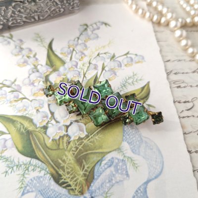 画像5: グリーンガラスのビンテージブローチセット