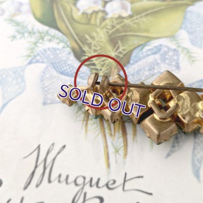 画像10: グリーンガラスのビンテージブローチセット